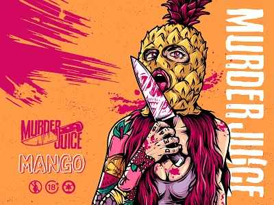 Murder Juice bearhand design character character design digital art e liquid fruit illustration label design logo murder package design photoshop tattoo typogaphy vape