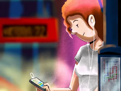 Bus art bus color colors colour colourpallet digital digital art digital illustration drawing graphic illustration light lighting procreate procreate app sketch