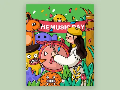 The Music Day design illustration web