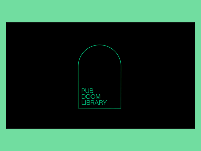 PUBDOOM animated animated logo dark horror identity identitydesign minimal vintage