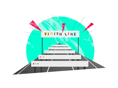 Hotjar Conversion Funnels finish line hotjar hurdles illustration