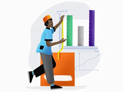 Illustration of a digital tailor design digital iampof illiustration orange procreate senegal