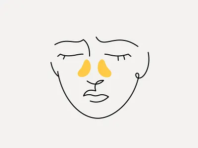 Blocked Nose flat icon illustration lines medical vector