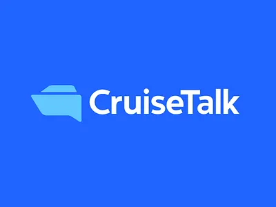Cruise Talk Logo Design - Ship, Boat, Speech Bubble brand branding identity business cards stationery chat forum reviews clever smart creative cruise ship boat geometry geometrical geometric graphic design designer icon icons symbol logo loog lgoo lgo minimal minimalism minimalistic modern vibrant digital sea ocean water talk speech bubble tech fintech technology