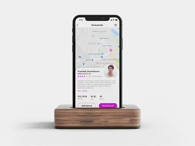 Incoming Request actions app design ios map mobile modal modern popup request ux