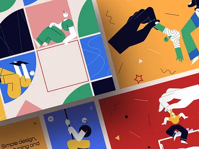 Oliver Illustrations background character colourful craftwork eps hands illustration illustrations image landing man picture scene site svg vector walkthrough web website