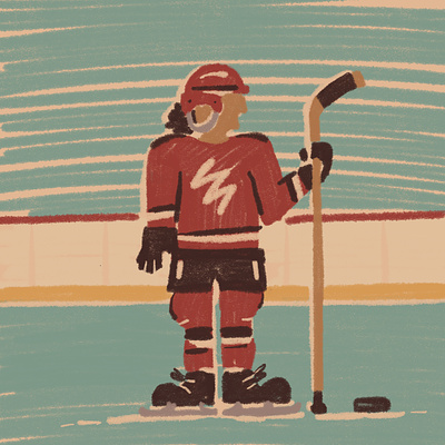 Hockey Player design drawing hockey ice hockey illustration joe horacek little mountain print shoppe nhl procreate sketch sports vintage