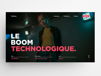 Techtour 2019 🤖(event banner) | A fictional event concept design event futur julien hardy logo minimal minimalist photography photoshop red simple technology typography ui ux web webdesign webpage website