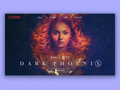 X-Men Dark Phoenix Movie Concept design mainpage ui ux web webdesign website