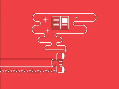 Phone call clean digital icon illustration lines vector