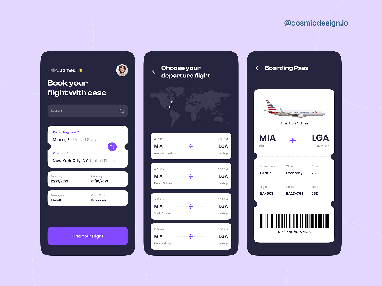 Airline Ticket Booking App UI Concept ️ by Cosmic on Dribbble