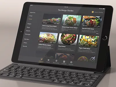 Food App android app app design application application design black design food food and drink food app food app tablet food truck ios luxury design tab tablet app tablet design tablet mockup typography ui ui design uiux