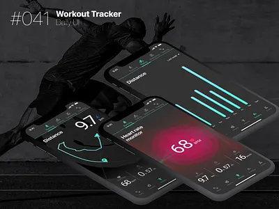 Daily UI #041 – Workout Tracker daily 100 challenge distance heart rate heart rate app running running app tracker tracker app ui uidesign ux workout workout of the day workout tracker