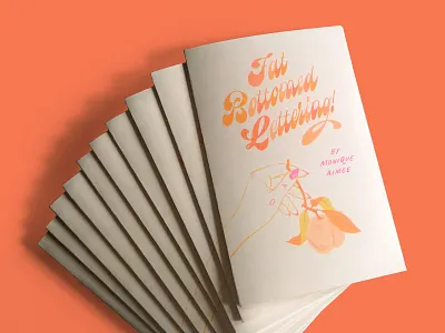 Fat Bottomed Lettering Booklets booklet design handletter learn lettering peach riso risograph risoprint script typography