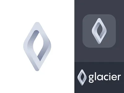 Glacier Logo Concept branding and identity connection dynamic effect geometric art glacier gradient ice cold icon app interaction logo design logo designer logo twist marketing site minimalist flat modern snowflake