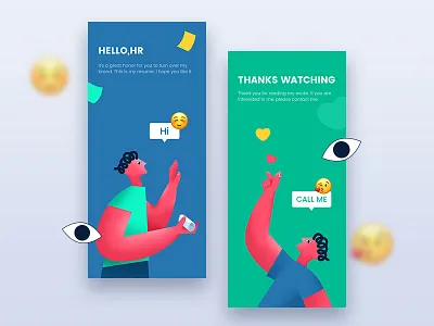 Creative Resume app creative design hr illustrations resume design