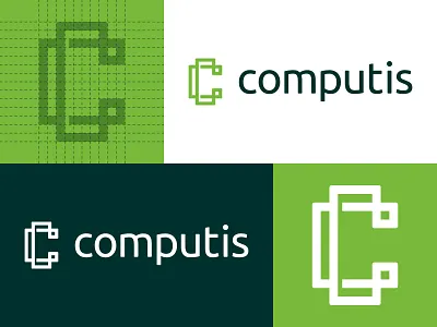 Computis - Logo Design bitcoin blockchain brand identity branding c clean cryptocoin cryptocurrency design green grid logo minimal