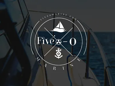 FIVE-0 MARINE e commerce logo five 0 marine golden gate bridge logo marine logo modern logo monogram logo selling logo typography vector
