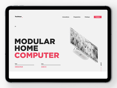 Techtour 2019 🤖(product banner) | A fictional event branding computer concept design event futur minimal minimalist photoshop product product design simple technology typography ui ux web webdesign webpage website