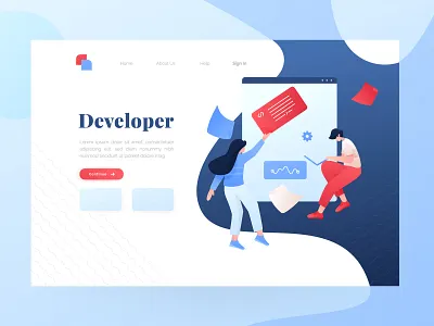 Developer Illustration design flat illustration ui ux vector website