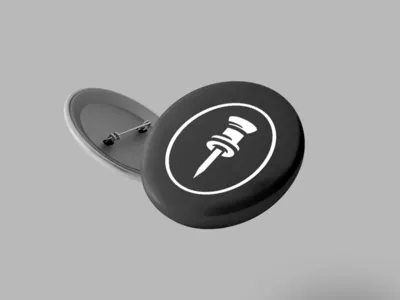 Whitepin band logo music pin pins rock signet