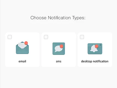 Notification types icons illustrator notifications ui vector
