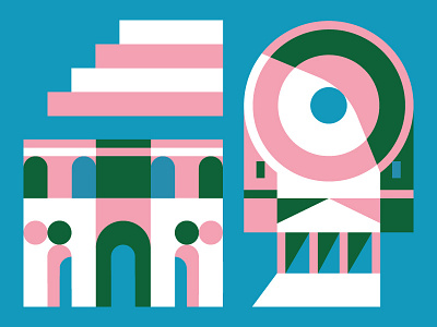 Roman architecture buildings illustration vector vektorgrafik