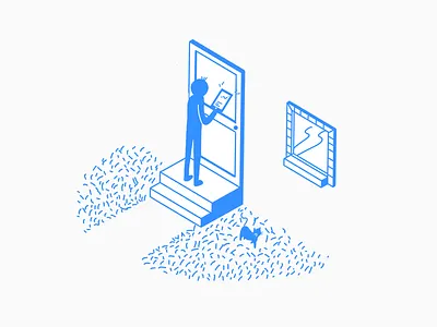 Monochromatic fellow #2 blue illustration isometric monochromatic monochrome principle