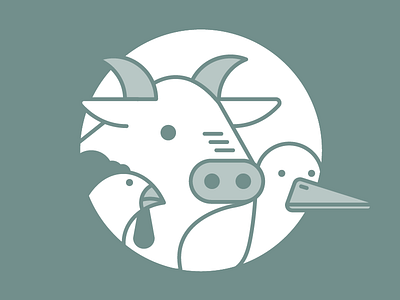 Essere Animal - Illustrated set animal animal illustration characters flat illustration outline pictograms vector vegan
