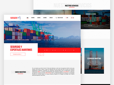 Segex LandingPage brand branding design designer guatemala home homepage landing maritime prototype ui ux web web design webdesign website