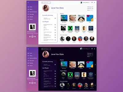 #DailyUI 006: Design a user profile. dailyui figma music streaming uidesign userprofile