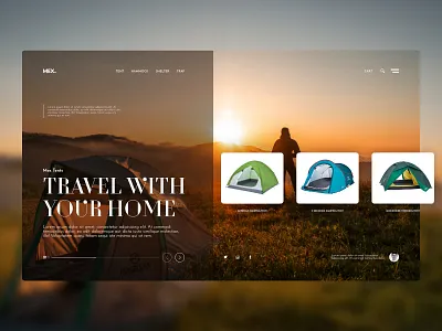 Tent branding design design system e commerce ecommerce grid home homepage inspiration interface landing page mobile app design picture tent travel typography ui ux web website