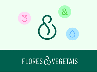 Flower Bud + & + Drop ampersand beauty branding cosmetic geometrical logo logotype minimalist nature symbol
