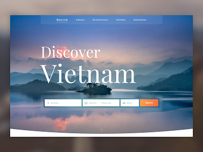 Landing page - DailyUI 003 blue booking dailyui dailyui003 dailyuichallenge design holiday landing page photo purple travel traveling vietnam webdesign