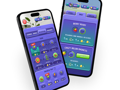 Juicy Game UI animal game game design gui illustrative user interface niantic ui design