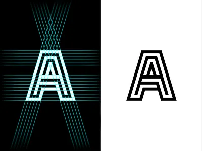 A 2d a design flat grid icon letter letterform logo logotype mark minimalistic monogram negative space nikusha sign simple symbol typography vector