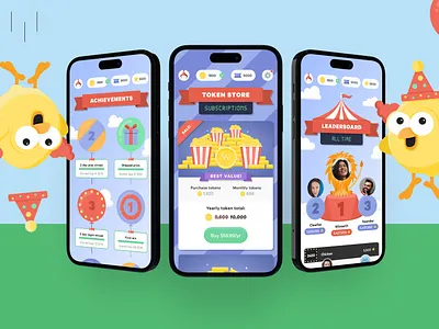 Claw Machine Game UI character design chick illustration circus illustration claw machine game design illustration illustrative ui mascot design ui design