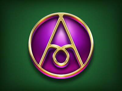 Royal A design digital paint gold icon illustration photoshop ui