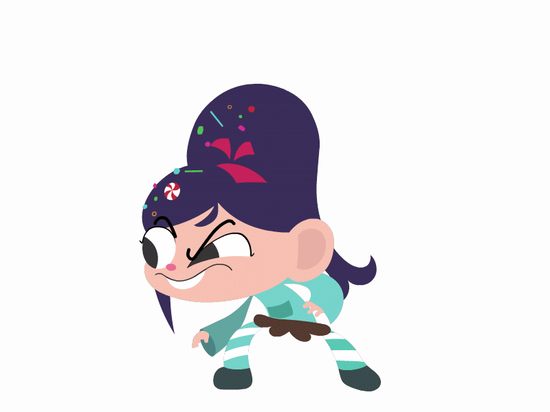 Vanellope von Schweetz "Evil Laugh" 2d animation animation character character animation disney disney art disney princess emoji set motion graphics portland wreck it ralph