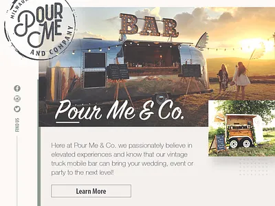 Pour Me Website design home page landing page mockup portfolio responsive ui uiux ux web web design website