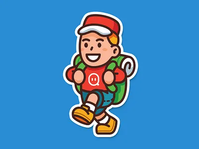 Go to an adventure! adventure cartoon character children colorful cute design flat funny icon illustration kids mascot outline sticker sweet travel traveling trekking vector