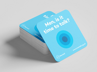 Mentell Beer Mat beer beer mat blue brand identity branding charity mental health organisation print
