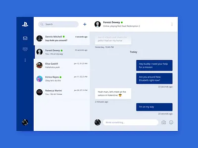 Direct Messaging (Daily UI #013) 2d app concept daily ui daily ui daily ui 013 dailyui dailyui 013 dailyui013 design desktop messages messenger playstation ui ui design uidesign ux ux design uxdesign