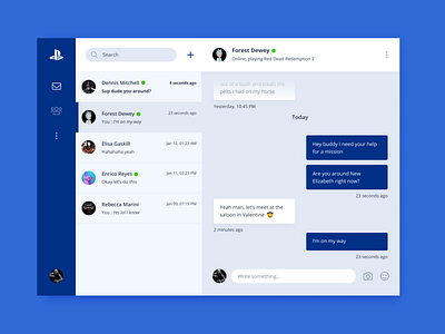 Direct Messaging (Daily UI #013) 2d app concept daily ui daily ui daily ui 013 dailyui dailyui 013 dailyui013 design desktop messages messenger playstation ui ui design uidesign ux ux design uxdesign