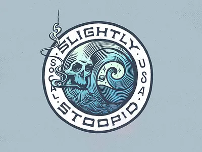 Slightly Stoopid Merch Design logo moon musician smoke surf surfing logo water