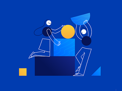 Building a Team design flat geometric design illo illustration onboarding uiux