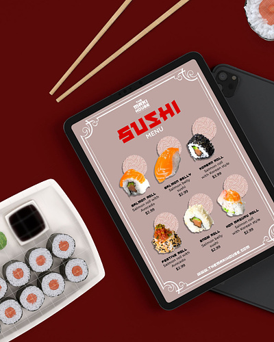 'The Maki House' Japanese Cuisine Menu Design and Mock up adobeillustrator adobephotoshop brand identity branding design graphic design illustrator photoshop restaurant brand