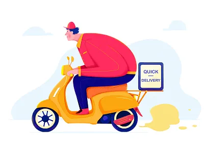 Food Delivery I affinity designer bike boy character deliver delivery driver fast food illustration man motor motorbike outdoor people quick restaurant scooter service uran