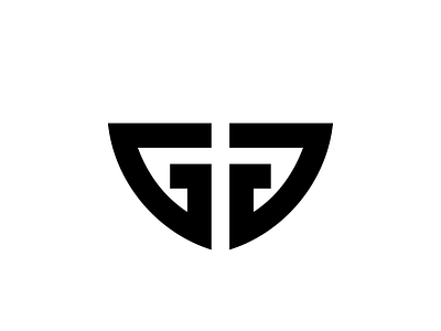 "GG" logo black icon logo white