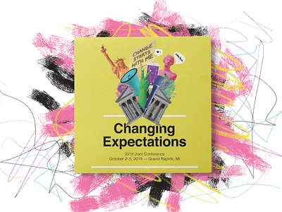 2019 Conference Identity brand branding collage conference design conference program design digital collage event branding identity program social media design stickers swag